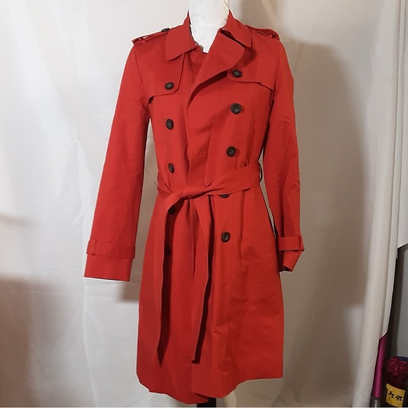 Hobbs London Women's Red/orange Trench Coat size 8 EXCELLENT CONDITION - Picture 13 of 16